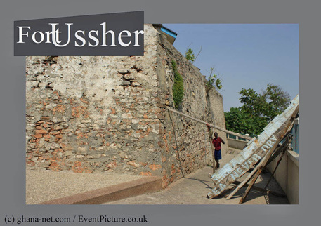 Old Ussher Fort - wall, front view from outside
